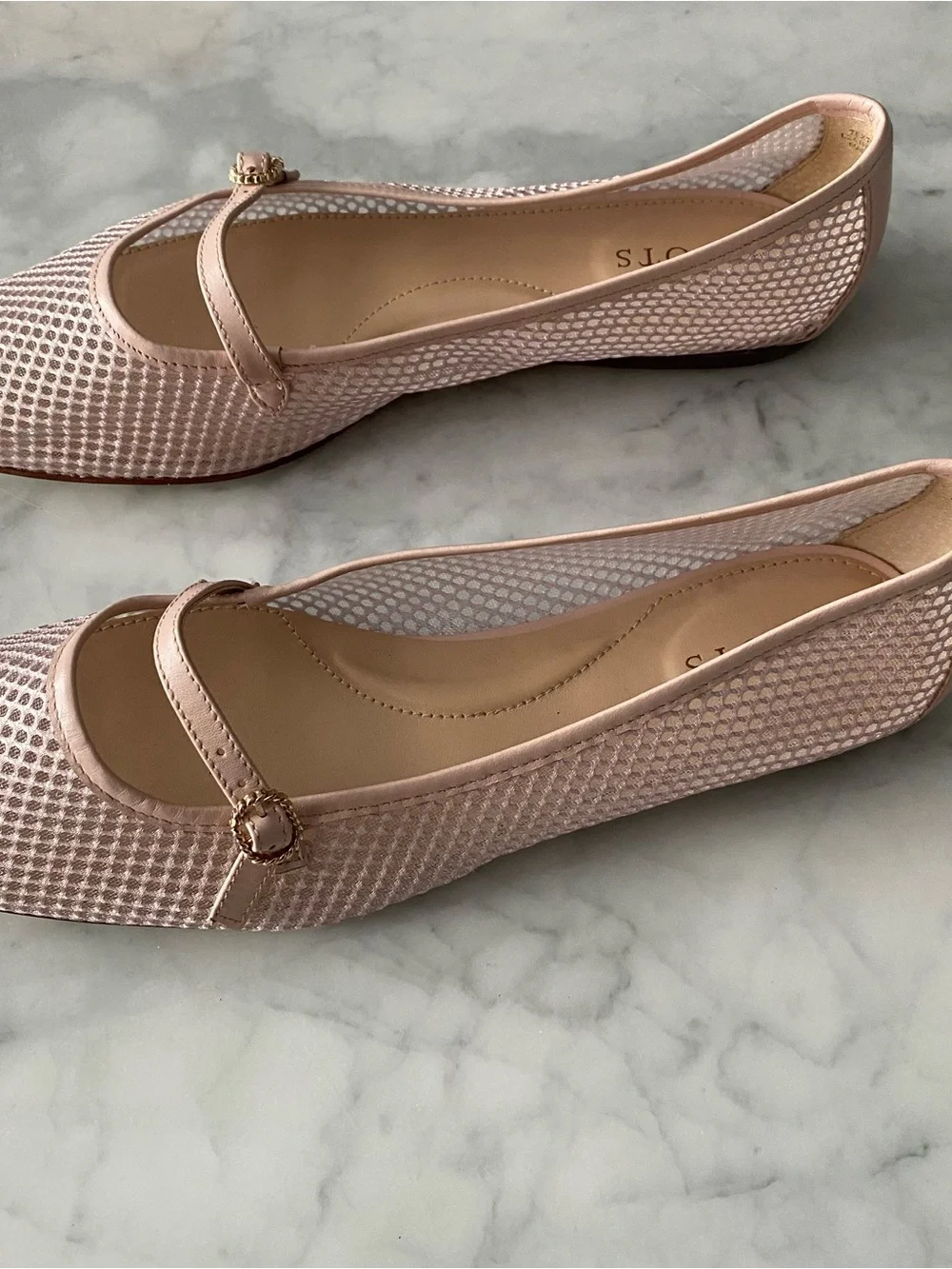 Talbots SLOAN MARY JANE MESH FLATS Blush Pink Ballet Size 8